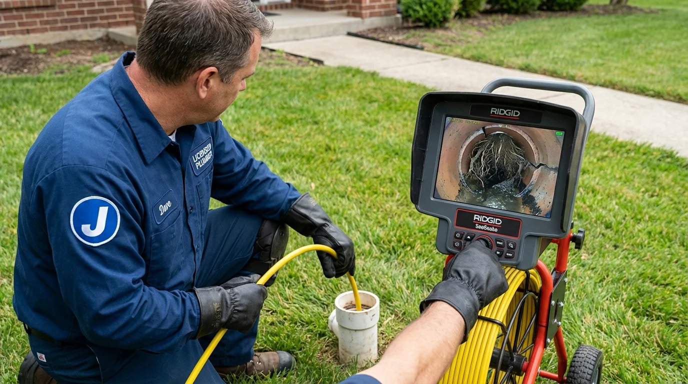 Sewer camera inspection being performed by Johns Plumbing LLC in Oak Park
