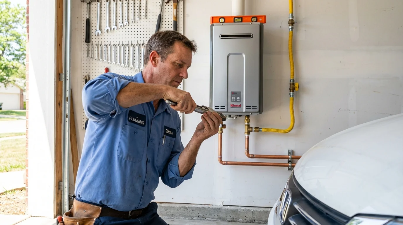 Tankless water heater installation by a Johns Plumbing LLC plumber in Oak Park